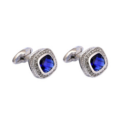 French-style shirt cufflinks, blue crystal cufflinks, wedding suit cufflinks, suit buttons Cufflinks 118