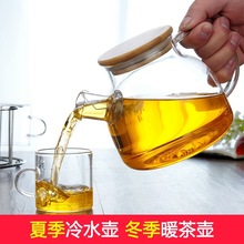 茶壶玻璃挂簧加厚玻璃茶壶装过滤家用 泡茶水煮茶壶冷凉水壶厂家