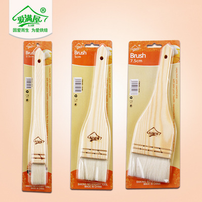 [Love Full House Baking Tools Quality belt packaging Wooden handle Wool brush BBQ Brush(Size Optional)