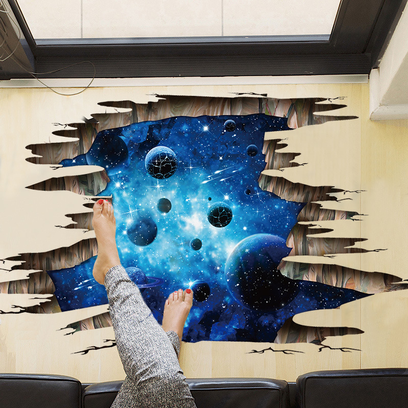 New Fashion Dark Blue Galaxy Planet  Stickers display picture 3