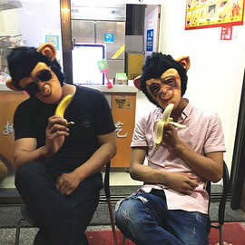 万圣节演出面具酒吧 大耳朵猴头套金刚猩猩面具舞会COS猴子面具男