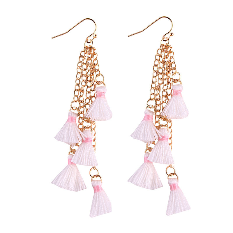 folk-custom alloy hand made earring (Pink)NHJQ9185-Pink