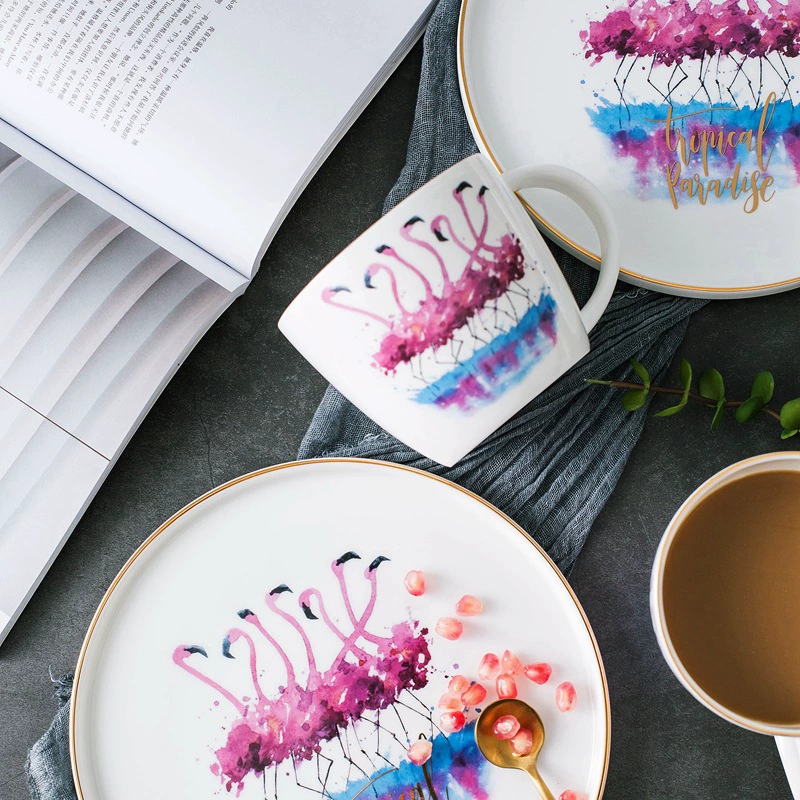 Firebird Creative Bone Porcelain Breakfast Disk Bull Drives Yoube Fun Series Tableware Malker Cup Water Cup Milk Cup