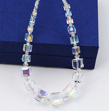 仿奧地利水晶散珠子立體方塊幻彩玻璃珠DIY手工串珠手鏈項鏈配件