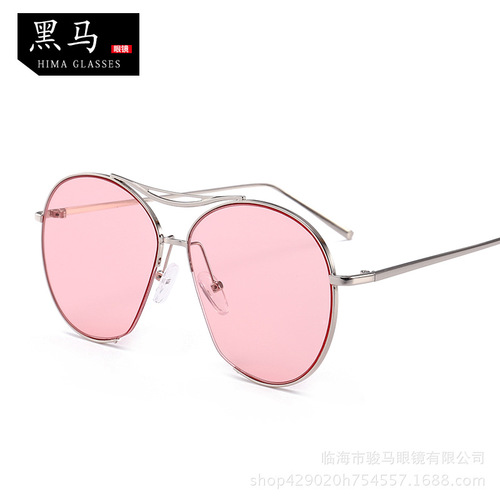 New fashionable rimless sunglasses, ocean-themed sunglasses with wireframe, round model, unisex sunglasses