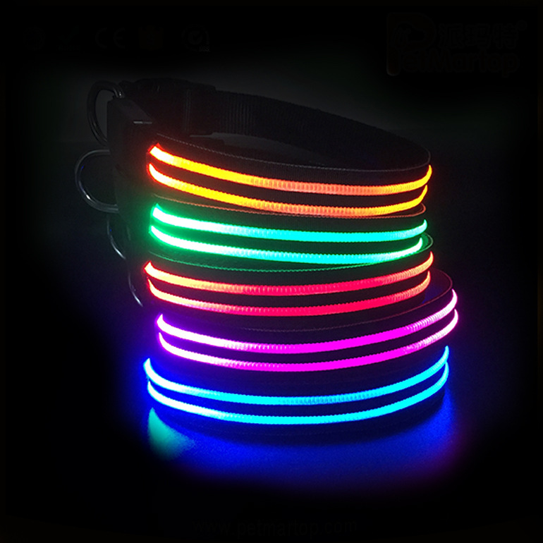 廠家定制 LED寵物項(xiàng)圈 貓狗寵物帶 中大型犬狗圈 夜間發(fā)光項(xiàng)圈