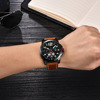 Mens Watches Leather Band Date Business Quartz Wrist Watch