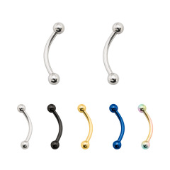 European and American hip-hop punk jewelry hot sale curved barbell titanium steel eyebrow nail lip nail piercing jewelry manufacturer cross-border wholesale