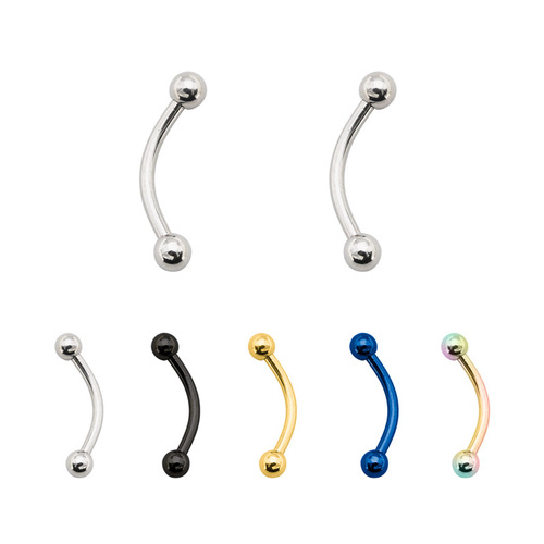 European and American hip-hop punk jewelry hot sale curved barbell titanium steel eyebrow nail lip nail piercing jewelry manufacturer cross-border wholesale
