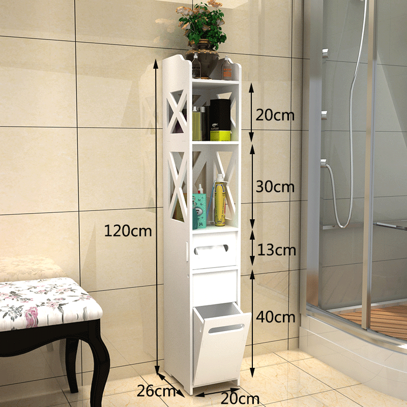 Baño creativo Rack de almacenamiento baño esquina piso Punch-libre multi-capa inodoro almacenamiento