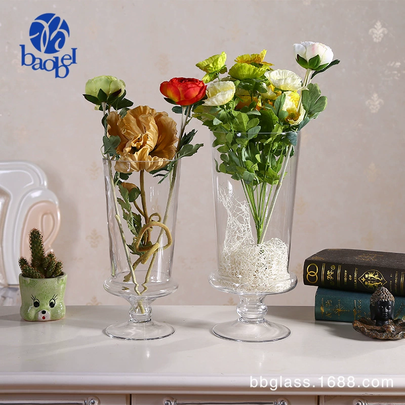 Европейский стиль BBGLASS — высокий прозрачный стеклянный ваз для гостиной на подставке, декоративный элемент для свадьбы, гидропоника