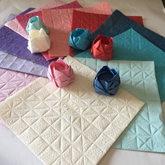 Wholesale creased rose origami, creased handmade paper flowers, hand-kneaded paper crepe paper 15cm 100 sheets