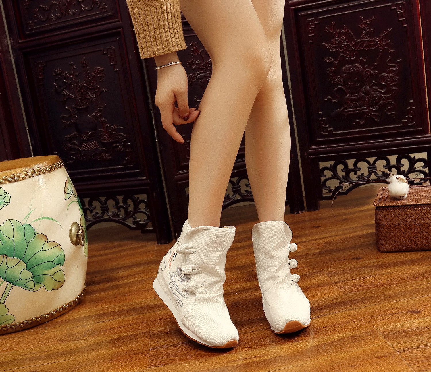 Bottes femme FLEUR DE JINCHEN en Tissu - Ref 3354945 Image 20