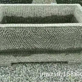 青石仿古牛槽图片大全 山东生产的石雕牛槽子多少钱