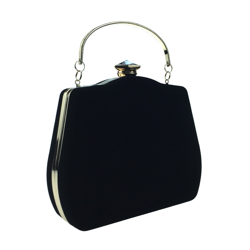 Túi clutch nữ dạ tiệc nhung hình quả bầu đính đá hộp cứng kèm dây xích — Màu đỏ, Màu đỏ rượu, Màu tím, Màu xanh lam chi tiết 25