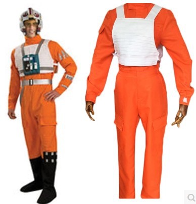 星球大战 翼叛军战斗机飞行员的橙色连衣裙+白色背心Cosplay服装