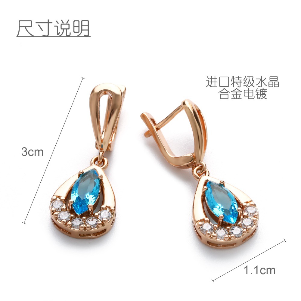 Copper Fashion Geometric earring  blue  Fine Jewelry NHAS0413bluepicture2