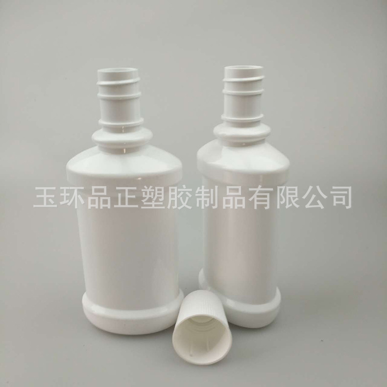 批发定制350MLpet漱口水瓶 液体塑料漱口瓶白色抗菌口腔清洁剂瓶