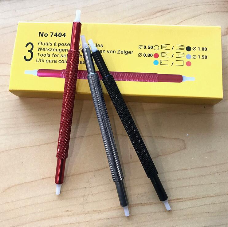 修表工具7404-1-2-3三支装针冲 胶头装针器双头装针笔 装表针套装