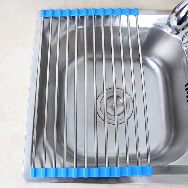 Stainless steel Drain shelf Kitchen originality water tank Drain shelf Foldable silica gel Drain shelf Manufactor wholesale