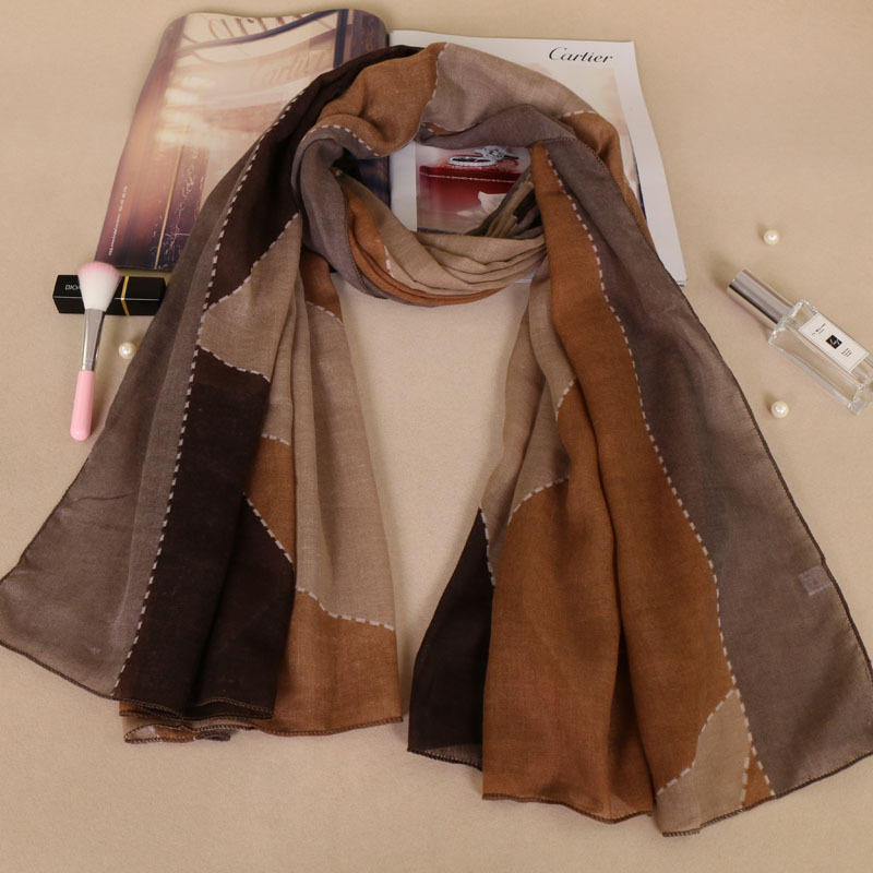 #3卡其边 (3) 加密巴厘纱包头长巾