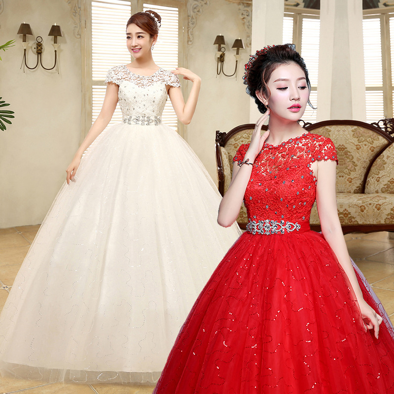 High-Waisted Wedding Dress for Pregnant Brides, Puffy Skirt, Floor-Length, Plus-Size Wedding Dress, 2026 New Model, Red High-Waisted Wedding Dress for Pregnant Brides, Puffy Skirt, Floor-Length, Plus-Size Wedding Dress, 2026 New Model, Red
