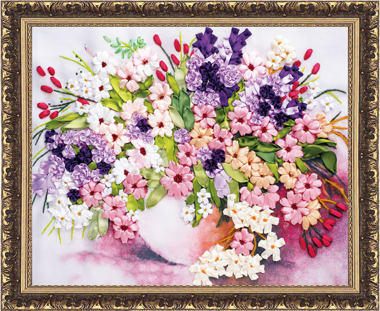 Oujin nianhua Bordado de La Cinta Directa de Fábrica de impresión en color pintura colgante Rocío flor gruesa sala de estar entrada de la sala de pintura decorativa