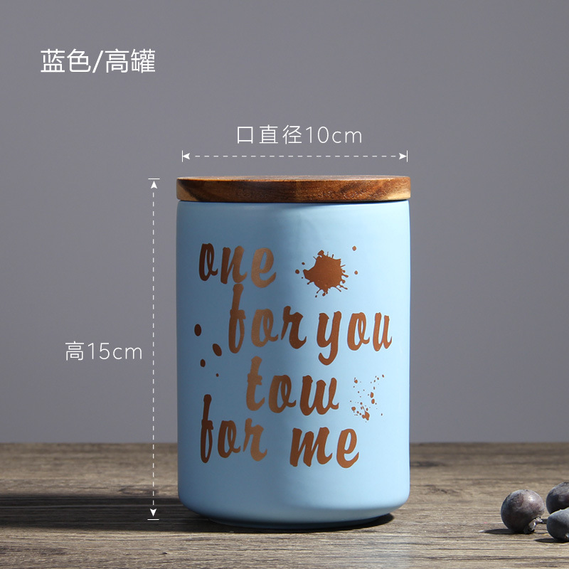 Nórdico cerámica sellada tarro de almacenamiento cocina caramelo té tarro con tapa ins decoraciones para el hogar al por mayor