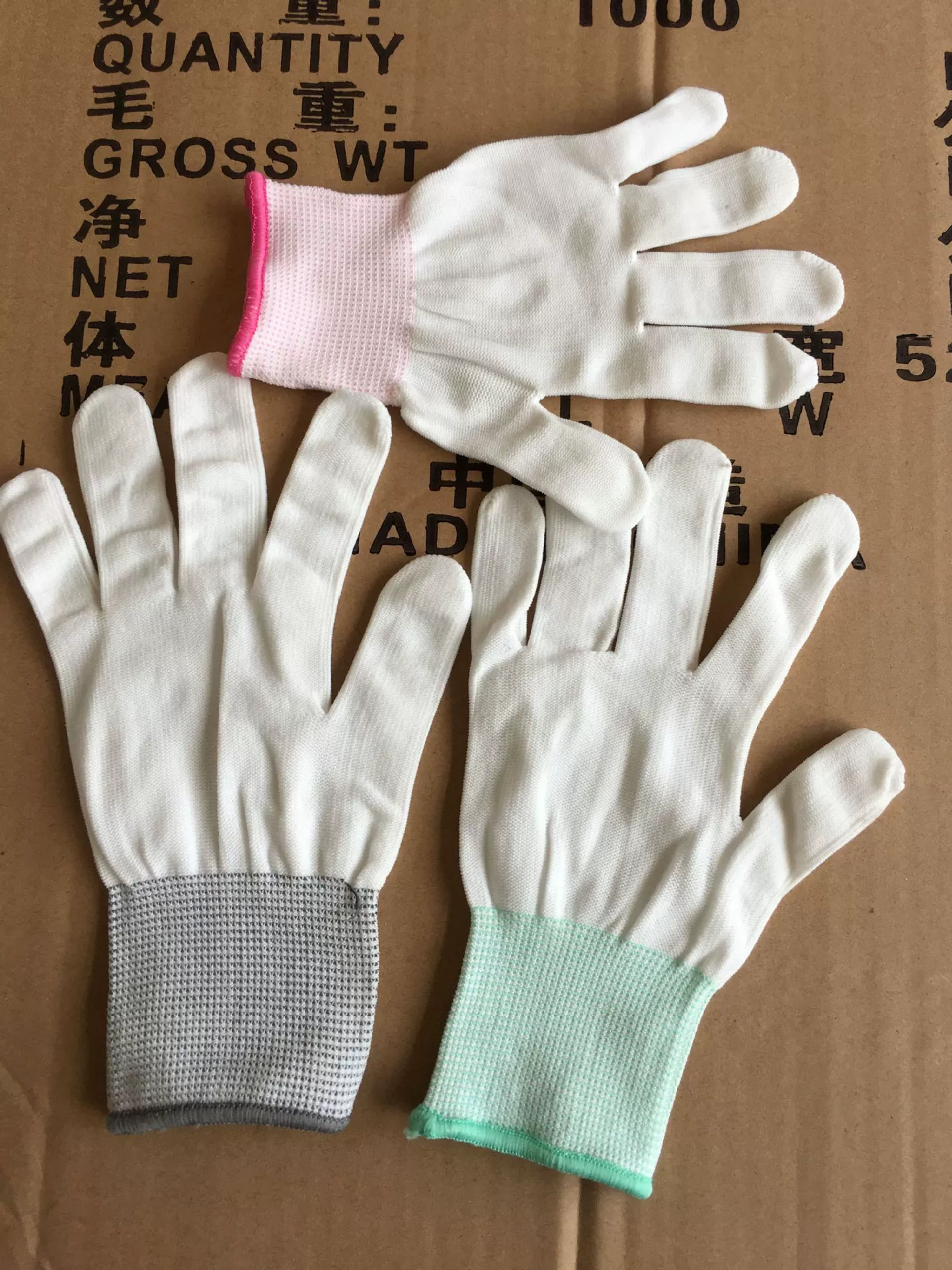 Фабрика Pin длинные плотности нейлоновые перчатки Wenwan контроль качества дышащие белые эластичные рабочие перчатки без пыли электронные перчатки по охране труда