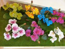 廠家供應 仿真花膠片小把蝴蝶蘭 家居裝飾花 盆景插花配件