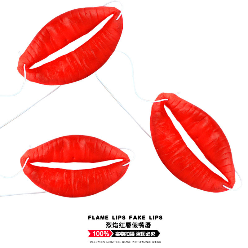 Halloween Prom Party Funny Red Lips Toy Trick Supplies Sexy Red Sausage Mouth Sexy Red Lips