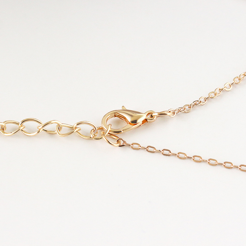 fashion glossy love electroplating color gold rose necklace