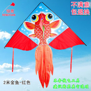 批发潍坊风筝新款2米拼布金鱼风筝儿童卡通三角风筝厂家FZ