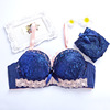 Lace underwear with steel rings, set, bra with bow, wholesale