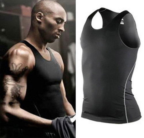Kobe PRO Men's Sports Compression Training Tank Top, Quick-Dry High-Elastic for Fitness Basketball Football Running