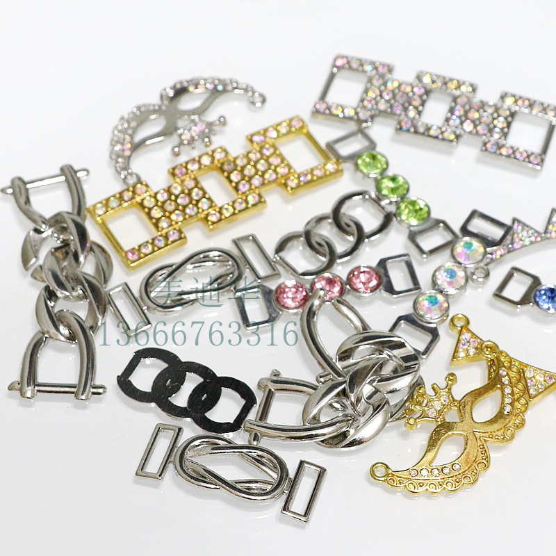 批发 装饰扣 金属装饰镶钻金属装饰扣DIY装饰水钻合金扣手工