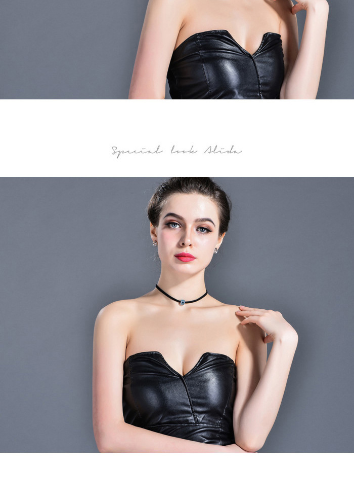 1 Piece Fashion Square Alloy Plating Artificial Crystal White Gold Plated Womenu0027S Necklace