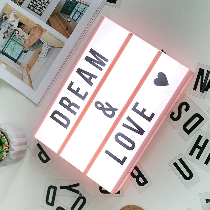LED Color Light Creative Proposal White Box Letter Light Box Valentine's Day Fresh Decoration Light Box Bar atmosphere
