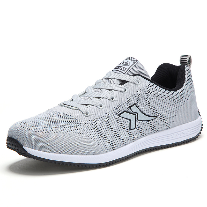 跨境新款秋季潮流透气运动鞋休闲鞋韩版百搭男鞋外贸48大码飞织鞋