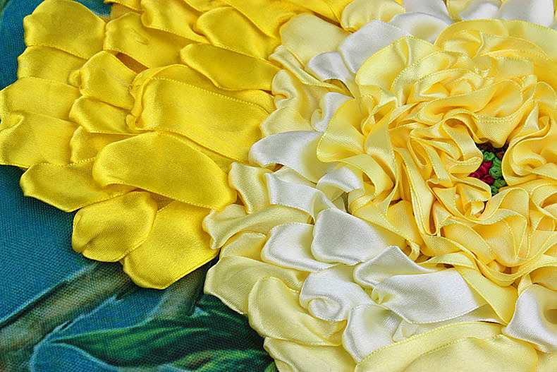 Oujin nianhua cinta bordado fábrica impresión en color directo colgando pintura flor buena Luna impresión en color redondo sala de estar entrada Decoración