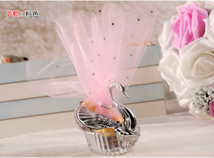 欧式创意水晶小天鹅喜糖盒 西式婚礼糖果盒子婚庆用品塑料喜糖盒详情图15