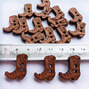 Factory Direct Sales of Spot low -priced low -priced promotion retro baking lacquer heart -shaped foreign trade wooden button personality DIY wood buckle