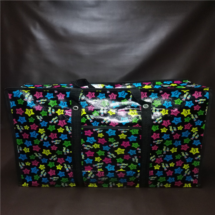 卡通环保编织防水铁纽扣打包行李搬家手提袋经济实用厂家直销批发