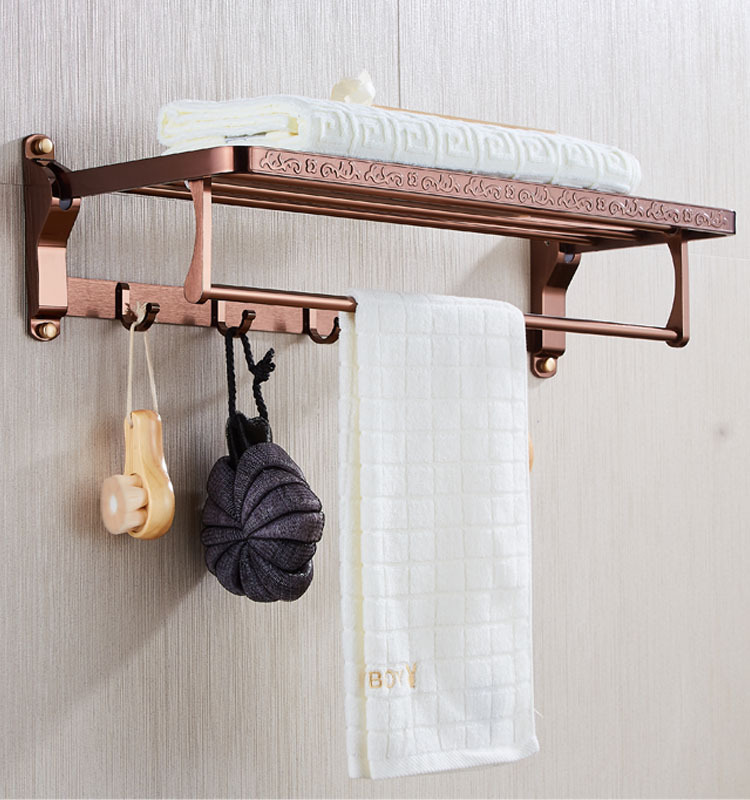 欧式卫浴五金挂件 厂家批发可定制 太空铝毛巾架咖啡色浴巾架