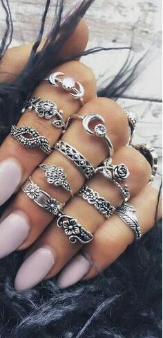 folk-custom alloy plating Ring (Ancient silver)NHGY0598-Ancient silver