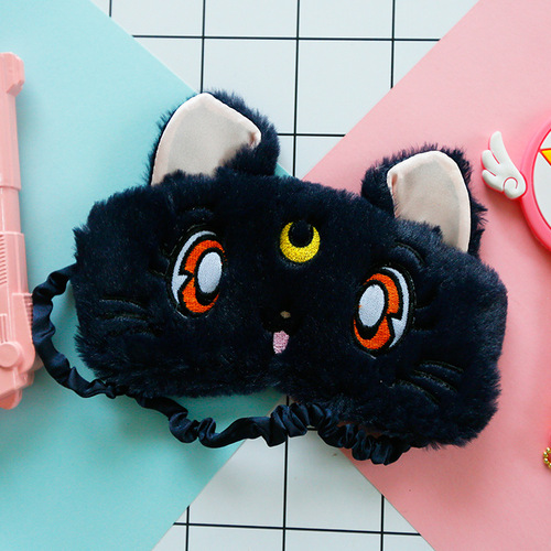 Sailor Moon Luna cat eye mask sleep breathable female and men cartoon blackout ice cat eye mask