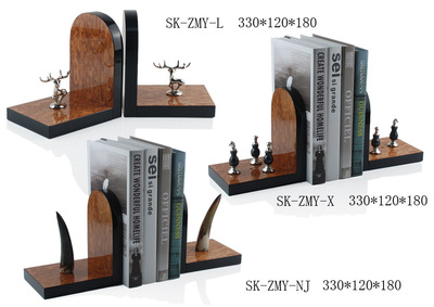 创意鹿头仿真书档摆件样板房马头假书书靠书房办公室软装饰品轻奢
