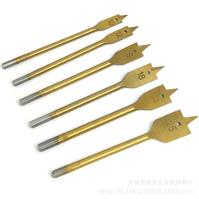 6PC三尖木工扁钻 六角柄柄木工开孔器套装 平钻头木板开五金工具-阿里巴巴