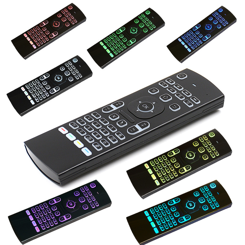 MX3 colorful backlight flying mouse intelligent wireless remote control Android set-top box 2.4g wireless keyboard mouse