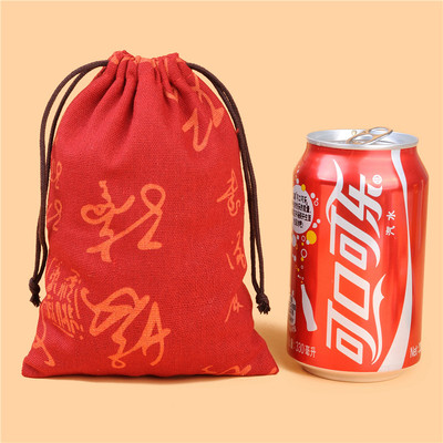 工厂批发书法棉布袋 创意纯棉饰品首饰袋文玩佛珠礼品包装袋